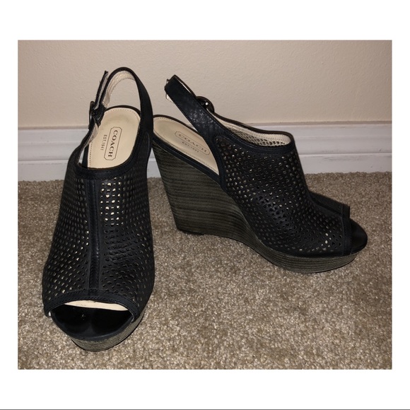 Coach Shoes - Coach Wedges Open Toe